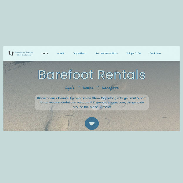 Barefoot Rentals Website Image